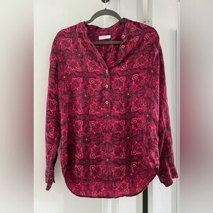 Equipment 100% Silk Pink Paisley Blouse